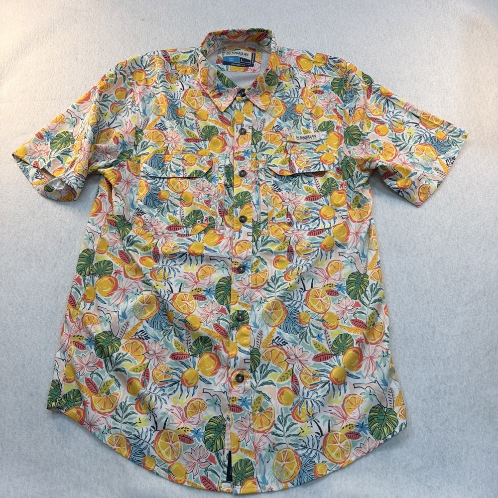Magellan Outdoor Small Fish Gear Relaxed Gear Summer Vibe Button Up Vented Box